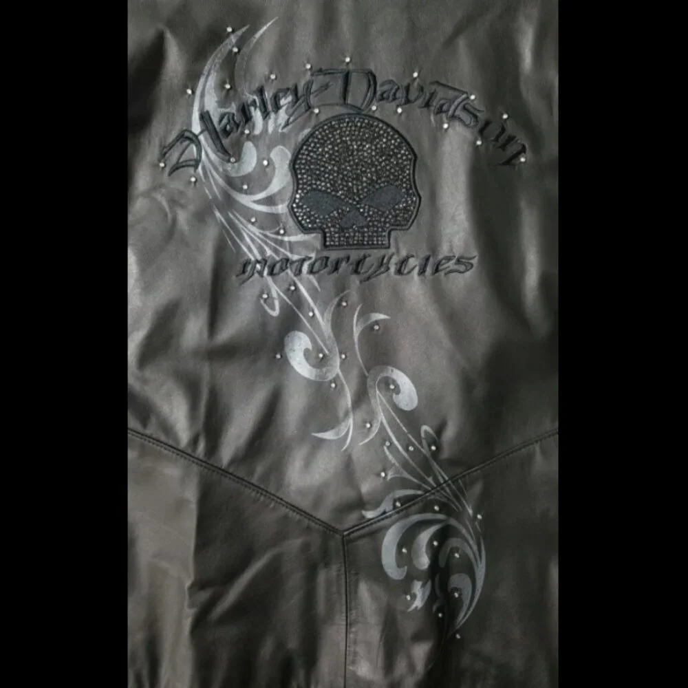 Women's Genuine Harley Davidson Wicked Willie Bling Leather Jacket 1W NWOT​​ - Picture 6 of 10